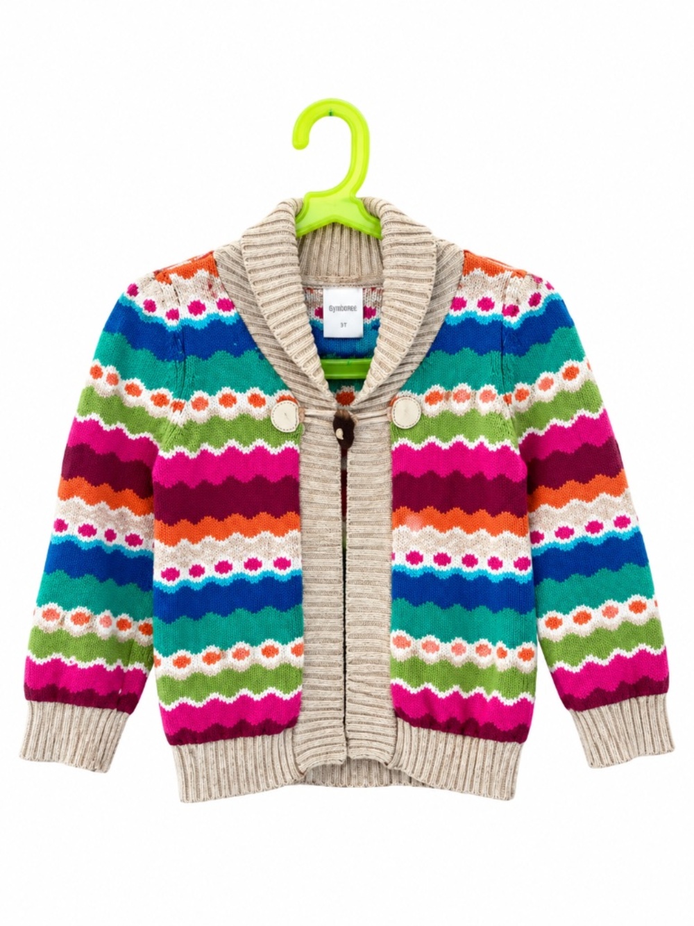 Gymboree Girls 3T Colorful Striped Knit Cardigan Sweater